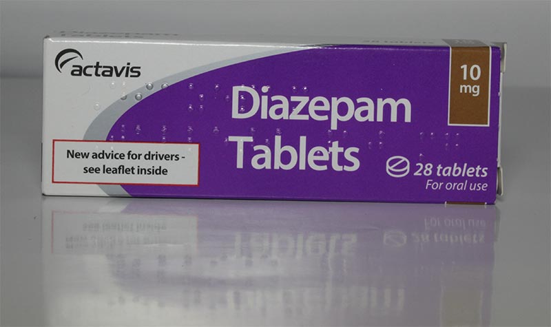 box of diazepam tablets by actavis